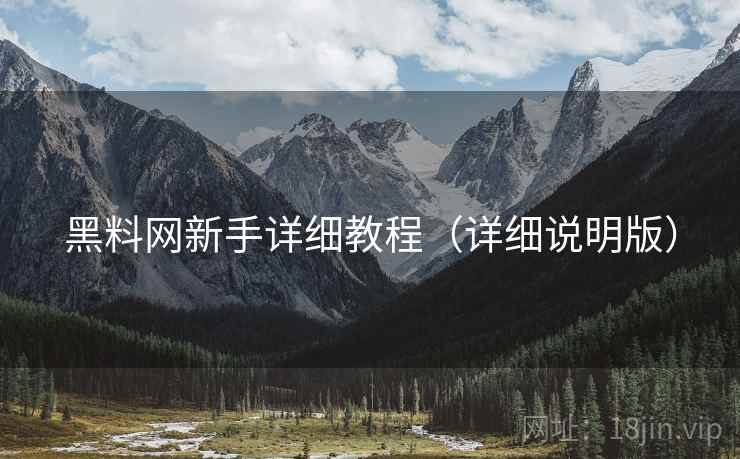 黑料网新手详细教程（详细说明版）